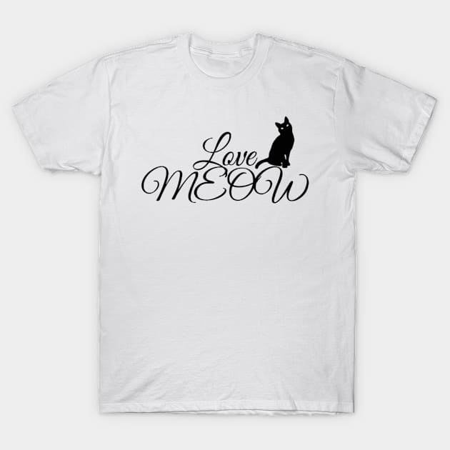 Love cat meow T-Shirt by Aymen designer 